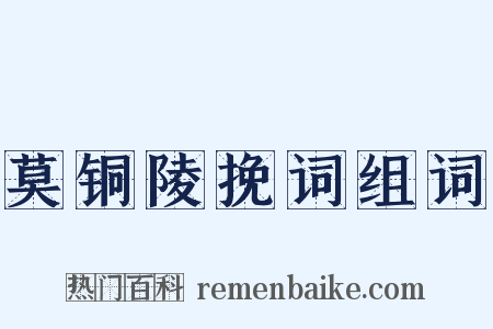 莫铜陵挽词组词是什么意思的图片